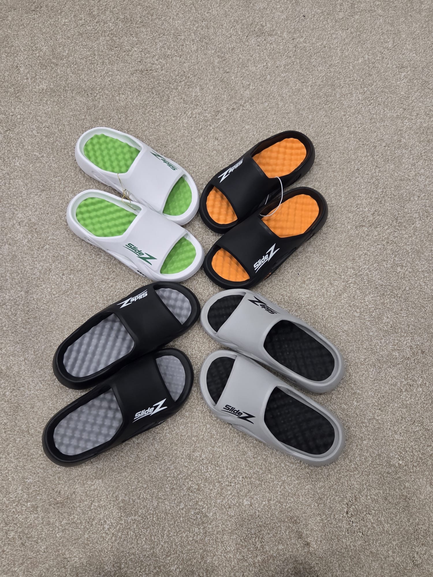 Four SlideZ colourways laid out together